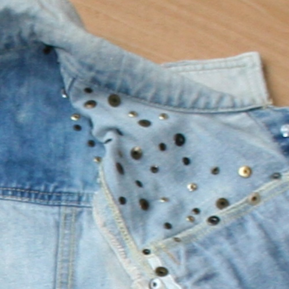Free People Size LG Sleevless Studded Jean Jacket - Picture 9 of 11